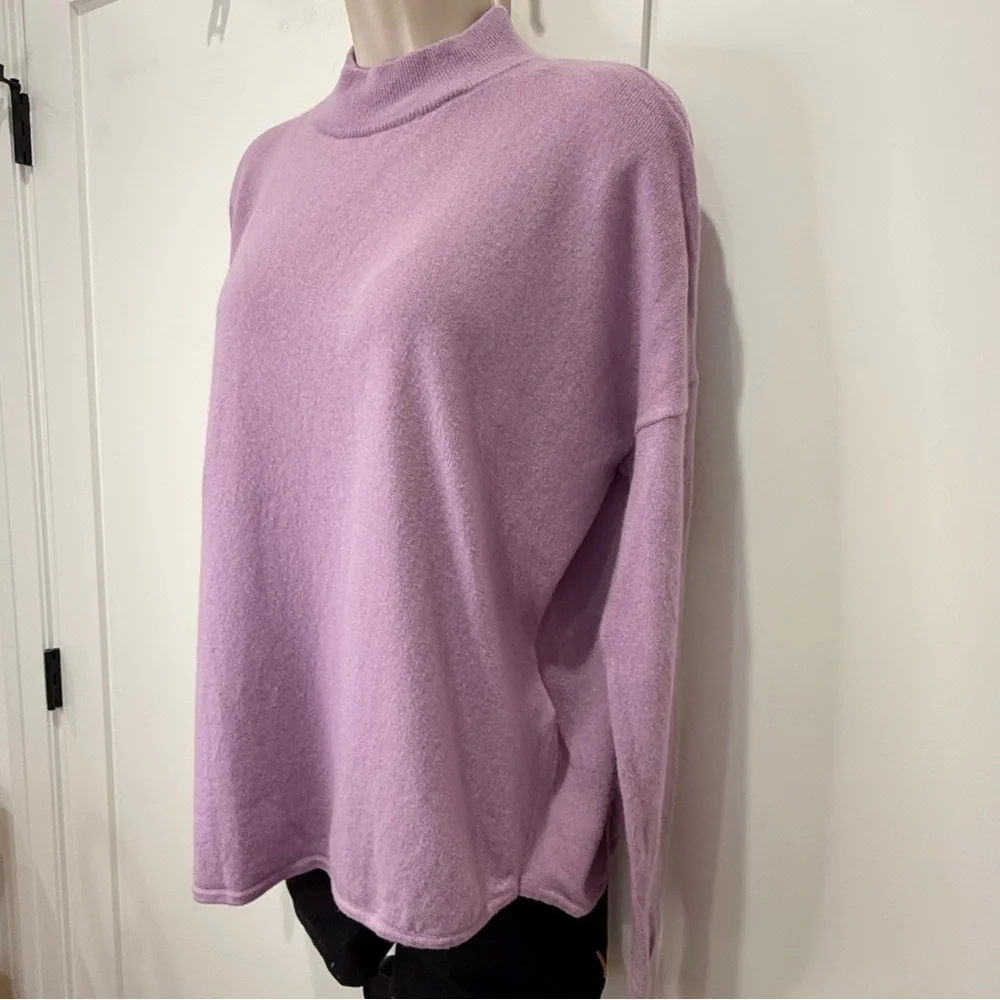 Madewell Ashbury Sweater Large Purple Mock Neck Wool Alpaca Spring Cozy Chic